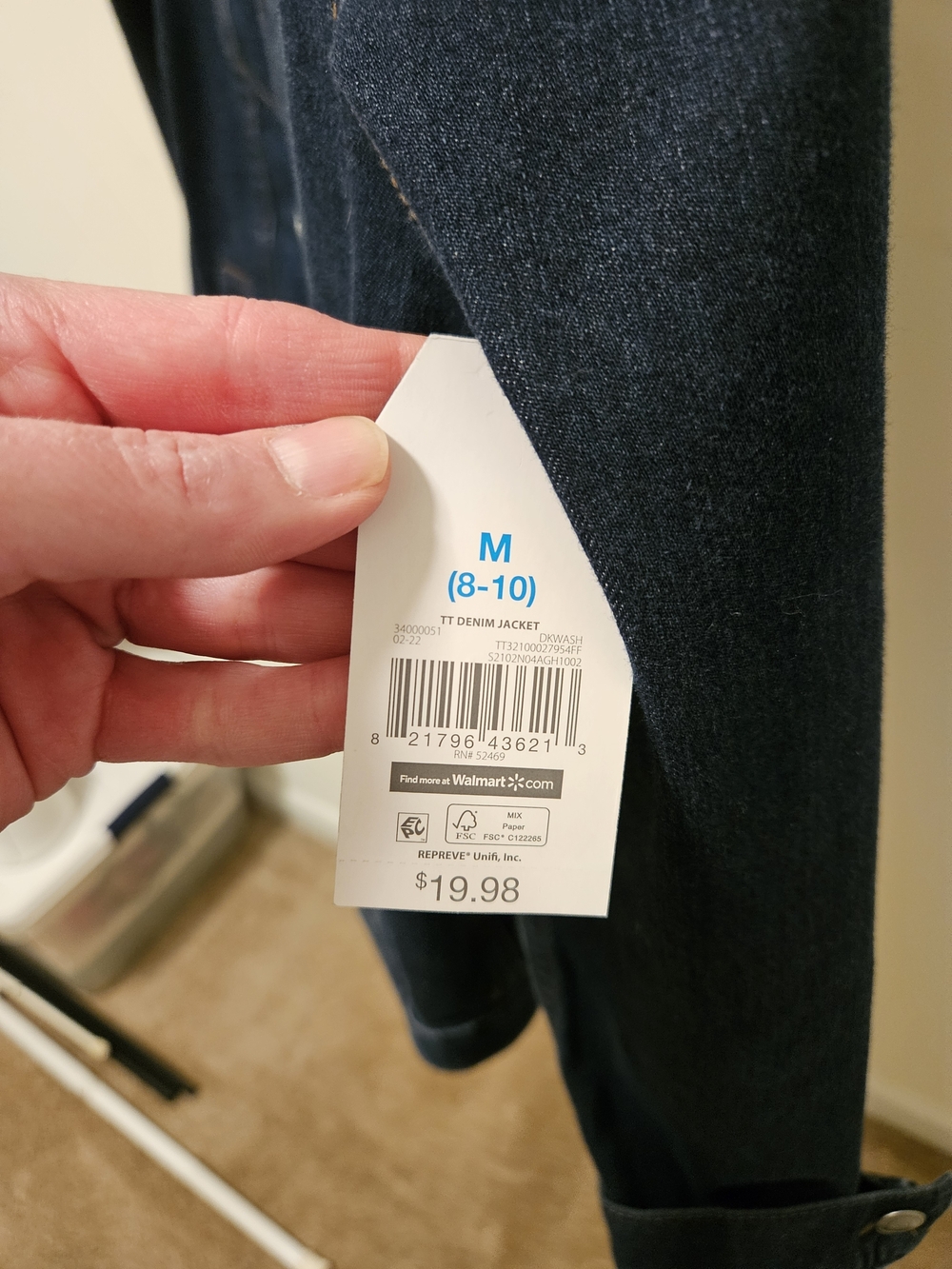Time and Tru Dark Blue Denim Jean Jacket - Picture 2 of 2